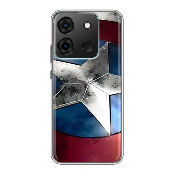 Чехол с принтом «Щит Капитана Америки» для Infinix Smart 7 Чехол с принтом «Щит Капитана Америки» для Infinix Smart 7
