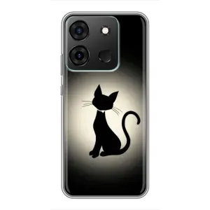 Чехол с принтом для Infinix Smart 7 (AlphaPrint) Модные коты (Силуэт котика)