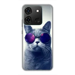 Чехол с принтом для Infinix Smart 7 (AlphaPrint) Модные коты (Стильный кот)