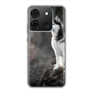 Чехол с Хаски для Infinix Smart 7 - (AlphaPrint) (Верный пес)