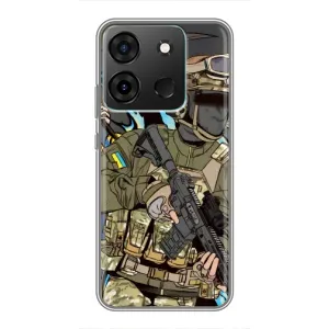 Чехлы с картинкой ЗСУ для Infinix Smart 7 (AlphaPrint) (Воин ВСУ)