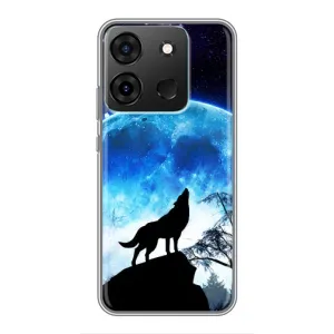 Защитные чехлы для Инфиникс Смарт 7 (AlphaPrint) (ХИТ продаж) ВОЛК (Волк на луну)