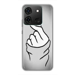 Чехол с принтом для Infinix Smart 7 (AlphaPrint - Знак сердечка) (Значок Love)