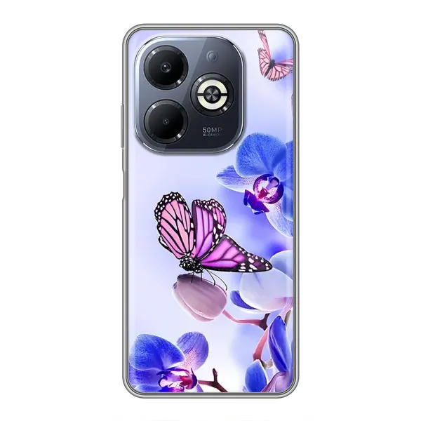 Чохол з принтом «Метелик на квітах» для Infinix Smart 8 Plus Чохол з принтом «Метелик на квітах» для Infinix Smart 8 Plus
