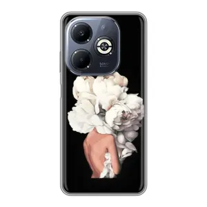 Чехлы (ART) Цветы на Infinix Smart 8 Plus (VPrint) (Білі квіти)