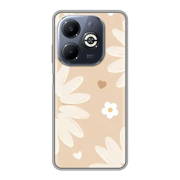 Чохол з принтом «Бежеві квіти» для Infinix Smart 8 Plus Чохол з принтом «Бежеві квіти» для Infinix Smart 8 Plus