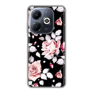 Чохли з квітами для Infinix Smart 8 Plus (VPrint) (Квіти на чорному)
