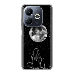 Чохол з малюнком кіт на Infinix Smart 8 Plus (Дівчина з котом)