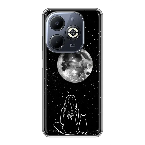 Чехол с принтом «Девушка с котом» для Infinix Smart 8 Plus