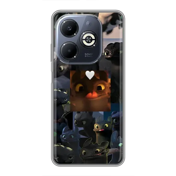 Чохол з принтом «Дракон колаж» для Infinix Smart 8 Plus Чохол з принтом «Дракон колаж» для Infinix Smart 8 Plus