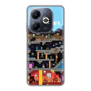 Чохол Майнкрафт на Infinix Smart 8 Plus (AlphaPrint) Minecraft (фон Minecraft)