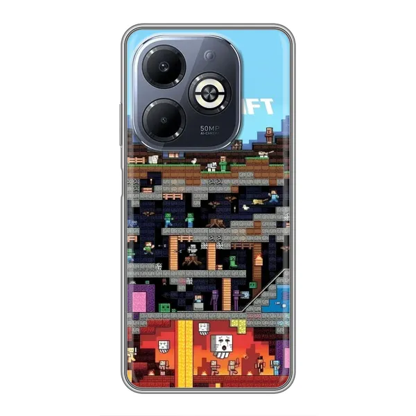 Чохол з принтом «фон Minecraft» для Infinix Smart 8 Plus Чохол з принтом «фон Minecraft» для Infinix Smart 8 Plus