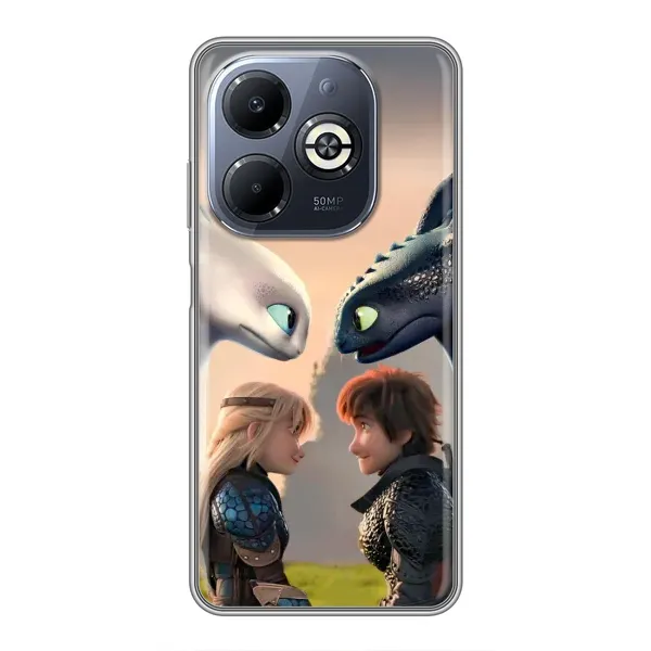 Чохол з принтом «Гикавка і Астрід» для Infinix Smart 8 Plus Чохол з принтом «Гикавка і Астрід» для Infinix Smart 8 Plus