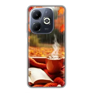 Чохол з унікальним дизайном 'Осінь з кавою' для Infinix Smart 8 Plus (Кава і дощ)