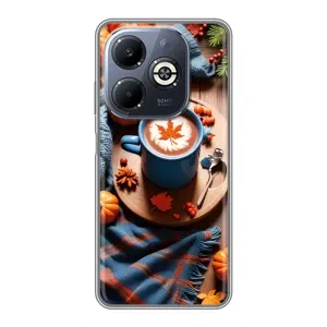 Чохол з унікальним дизайном 'Осінь з кавою' для Infinix Smart 8 Plus (Кава і гарбузики)