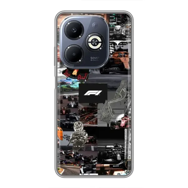 Чохол з принтом «Гоночний колаж Ф1» для Infinix Smart 8 Plus