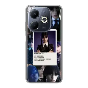 Чехлы Венсдей на Infinix Smart 8 Plus Уэнсдей (AlphaPrint) (коллаж Уэнздей)