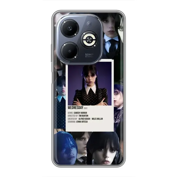 Чехол с принтом «коллаж Уэнздей» для Infinix Smart 8 Plus Чехол с принтом «коллаж Уэнздей» для Infinix Smart 8 Plus