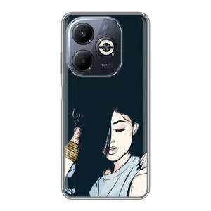 Чехол с печатью для Infinix Smart 8 Plus - (Мода) (AlphaPrint) (Красивая девочка)