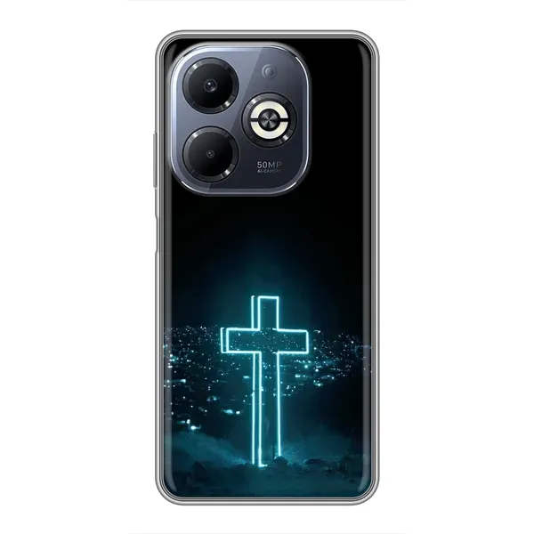 Чохол з принтом «Хрест і місто» для Infinix Smart 8 Plus Чохол з принтом «Хрест і місто» для Infinix Smart 8 Plus