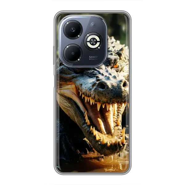 Чохол з принтом «Небезпечний крокодил» для Infinix Smart 8 Plus