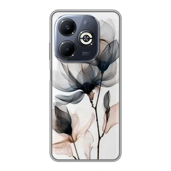 Чохол з принтом «Квіти на білому» для Infinix Smart 8 Plus Чохол з принтом «Квіти на білому» для Infinix Smart 8 Plus