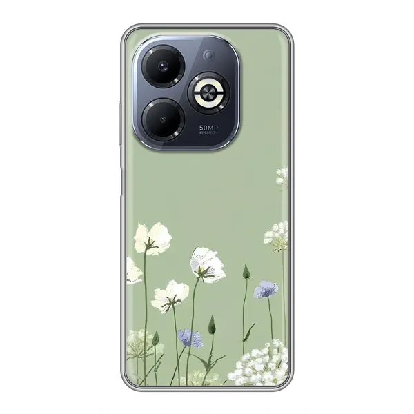 Чохол з принтом «Квіти на зеленому» для Infinix Smart 8 Plus Чохол з принтом «Квіти на зеленому» для Infinix Smart 8 Plus