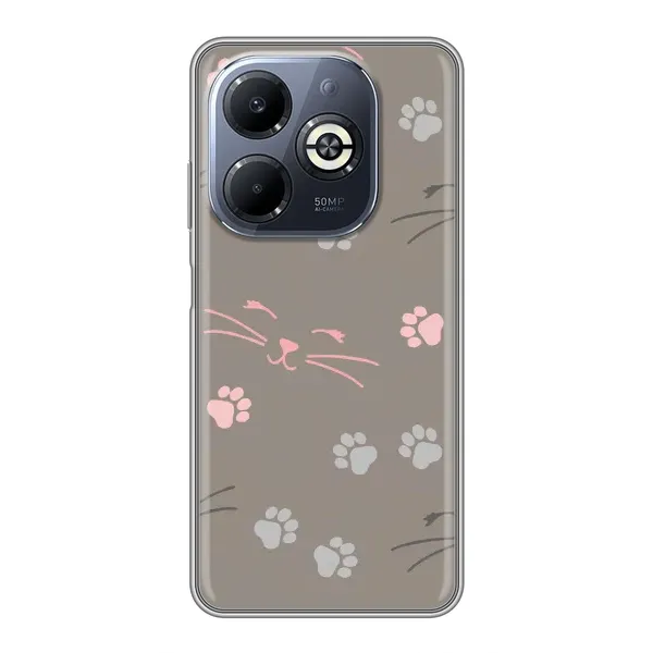 Чехол с принтом «Лапы и усы» для Infinix Smart 8 Plus