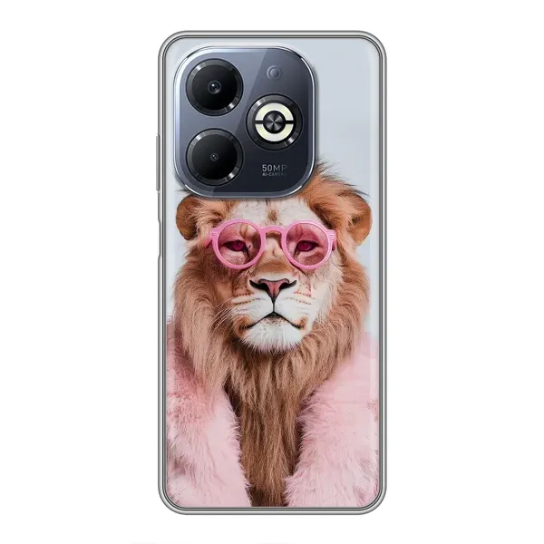 Чехол с принтом «Лев в очках» для Infinix Smart 8 Plus Чехол с принтом «Лев в очках» для Infinix Smart 8 Plus