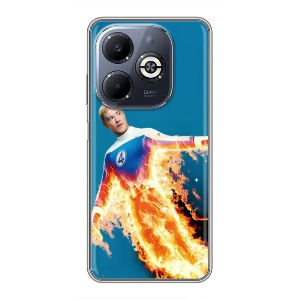 Чохол з принтом «Людина-факел у вогні» для Infinix Smart 8 Plus