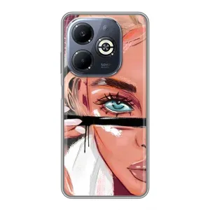 Чехол с печатью для Infinix Smart 8 Plus - (Мода) (AlphaPrint) (Макияж)