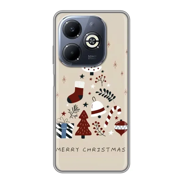 Чохол з принтом «Merry Christmas» для Infinix Smart 8 Plus Чохол з принтом «Merry Christmas» для Infinix Smart 8 Plus