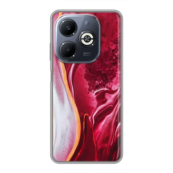 Чохол з принтом «Мрамор червоний» для Infinix Smart 8 Plus