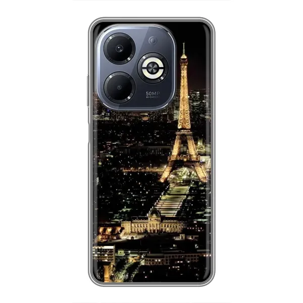 Чехол с принтом «Ночной Париж» для Infinix Smart 8 Plus