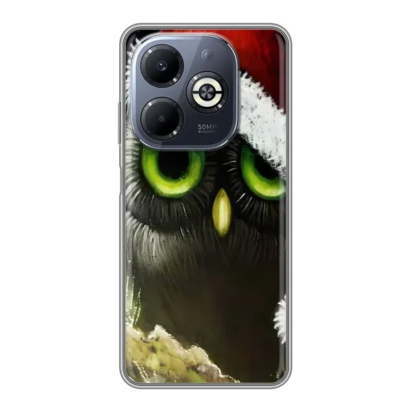 Чехол с принтом «Новогодняя Сова» для Infinix Smart 8 Plus Чехол с принтом «Новогодняя Сова» для Infinix Smart 8 Plus