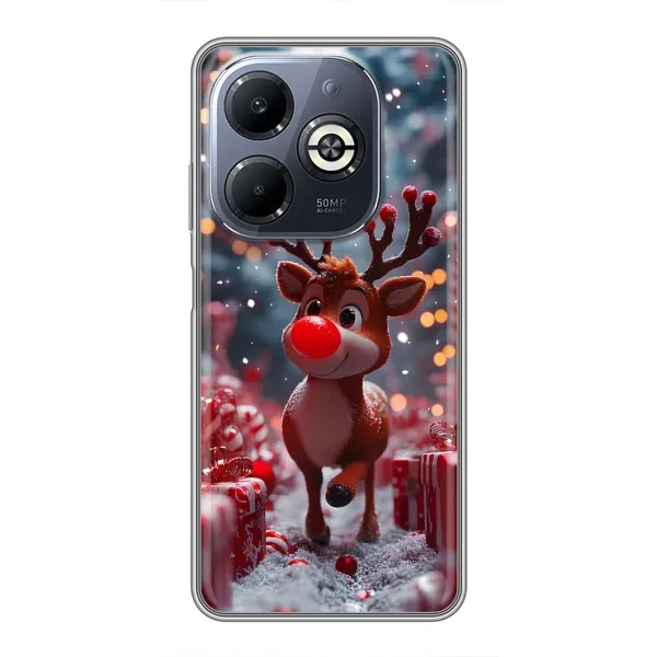 Чохол з принтом «Олень серед подарунків» для Infinix Smart 8 Plus