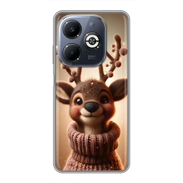Чохол з принтом «Олень в светрі» для Infinix Smart 8 Plus