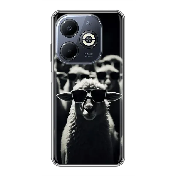 Чехол с принтом «Овечка в очках» для Infinix Smart 8 Plus Чехол с принтом «Овечка в очках» для Infinix Smart 8 Plus