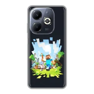 Чохол Майнкрафт на Infinix Smart 8 Plus (AlphaPrint) Minecraft (персонажі Minecraft)