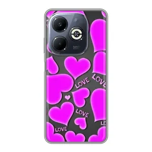 Чехлы для любимой на Инфиникс Смарт 8 Плюс (VPrint) (Pink hearts)