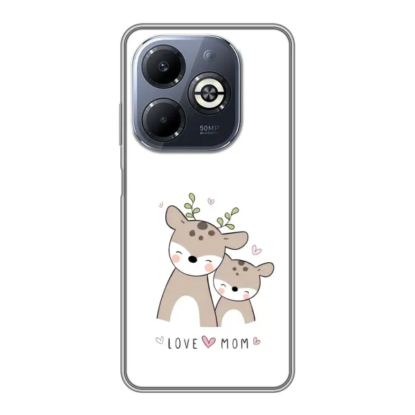Чохол з принтом «Оленята мама і малюк» для Infinix Smart 8 Plus Чохол з принтом «Оленята мама і малюк» для Infinix Smart 8 Plus