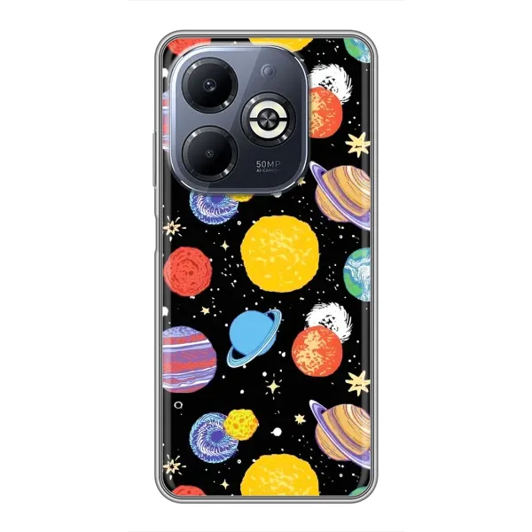 Чехол с принтом «Рисованные планеты» для Infinix Smart 8 Plus