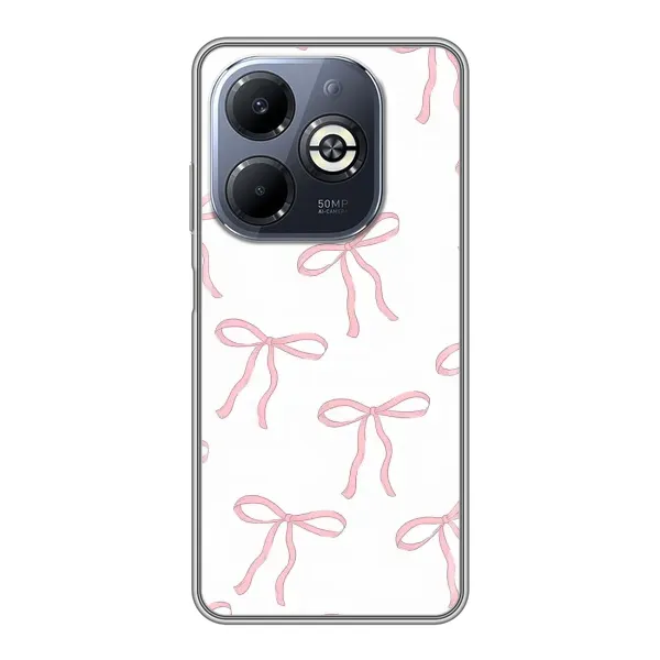 Чехол с принтом «Розовые бантики» для Infinix Smart 8 Plus