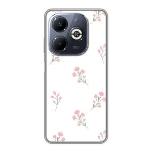 Чохол з розовим принтом для Infinix Smart 8 Plus (Рожеві квіти)