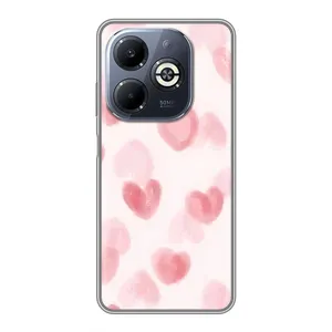 Чохол з розовим принтом для Infinix Smart 8 Plus (Рожеві сердечки)