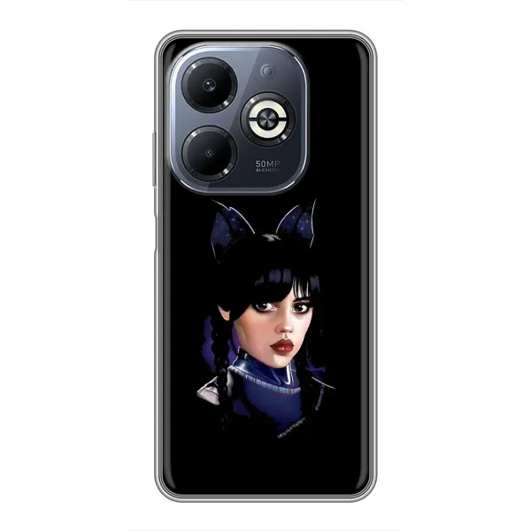 Чехол с принтом «серьезная Уэнздей» для Infinix Smart 8 Plus Чехол с принтом «серьезная Уэнздей» для Infinix Smart 8 Plus