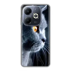 Чохли з Котиками для Infinix Smart 8 Plus (VPrint) (Сірий Кіт)