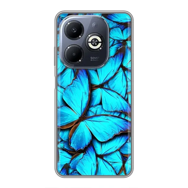 Чохол з принтом «Сині метелики» для Infinix Smart 8 Plus Чохол з принтом «Сині метелики» для Infinix Smart 8 Plus