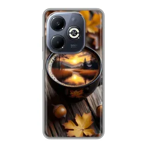 Чохол з унікальним дизайном 'Осінь з кавою' для Infinix Smart 8 Plus (Темна кава)