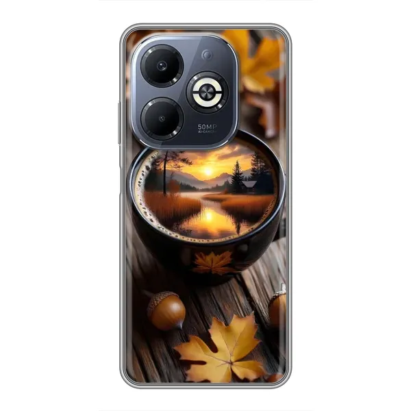 Чохол з принтом «Темна кава» для Infinix Smart 8 Plus